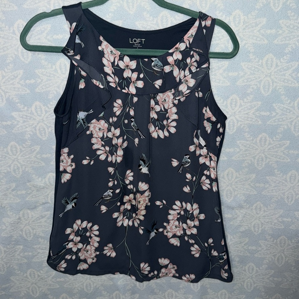 The Loft sleeveless floral top.